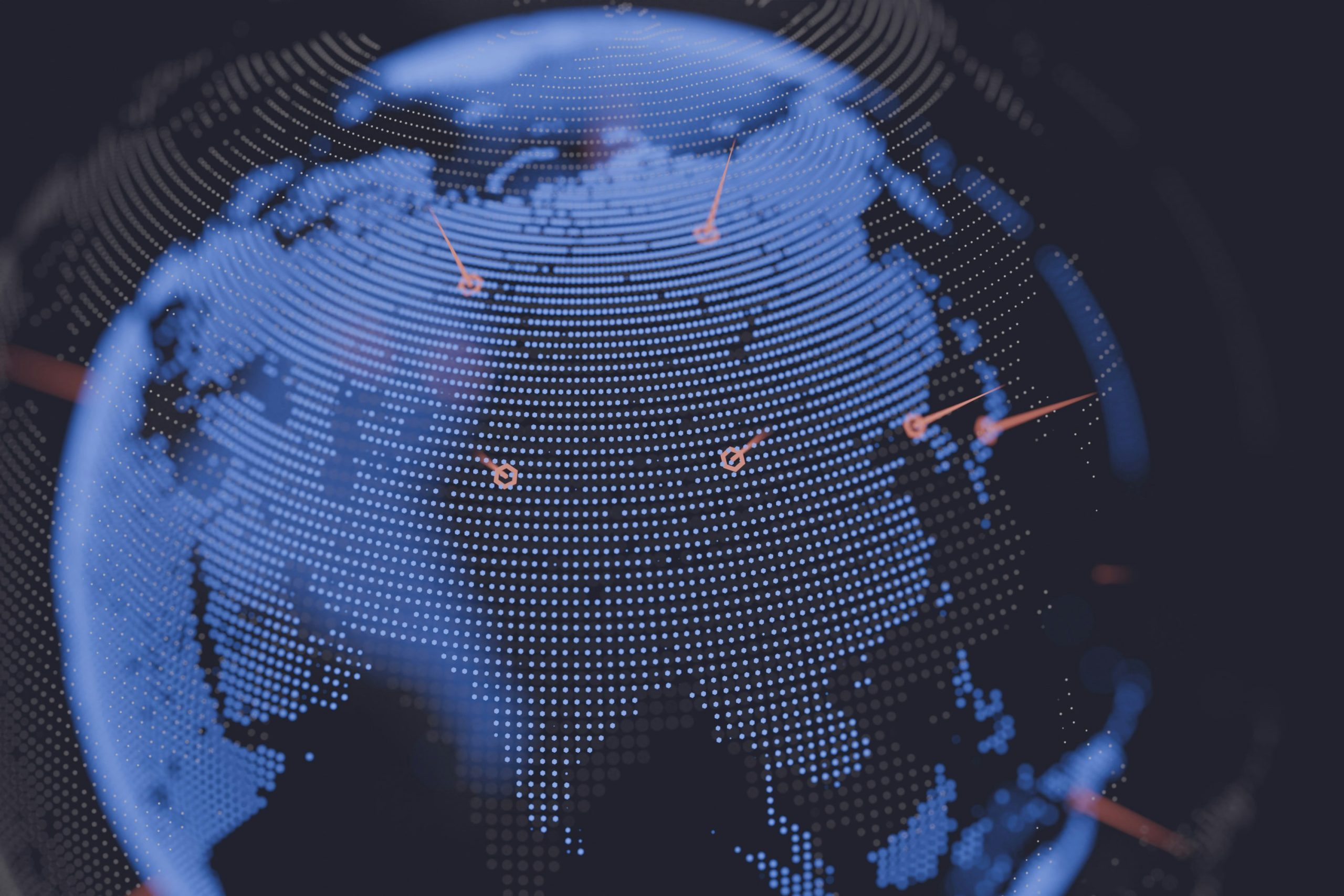 Mạng lưới máy tính và máy chủ được kết nối, minh họa cấu trúc phi tập trung của thị trường Forex và sự tham gia đa dạng của các đối tượng.